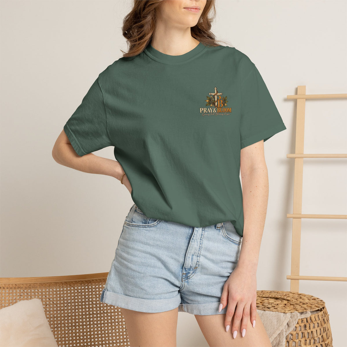 Grounded and Rooted in Him Christian T- Shirt | Pray & Bloom