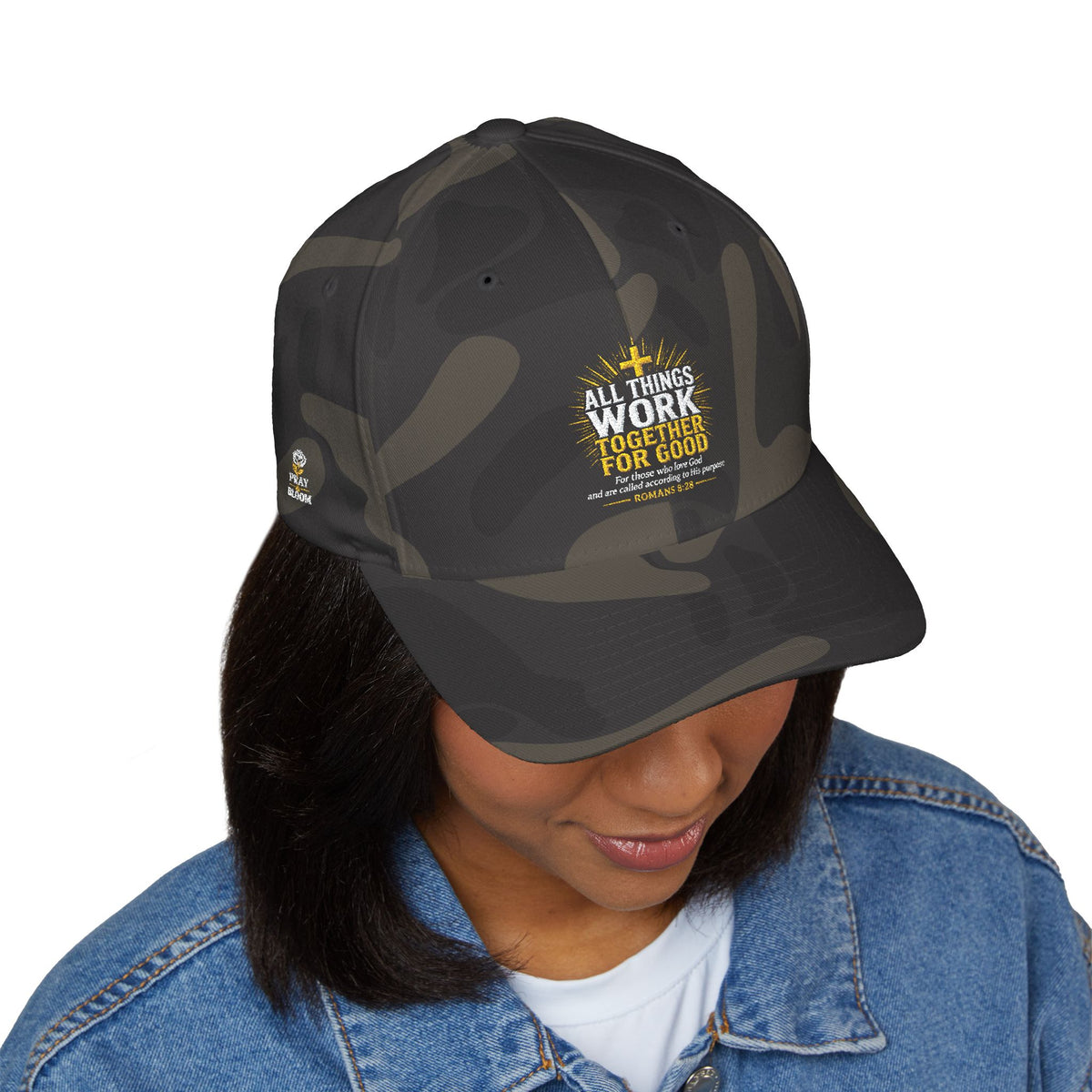 All Things Work Together for Good Christian Hat | Romans 8:28 | Pray & Bloom