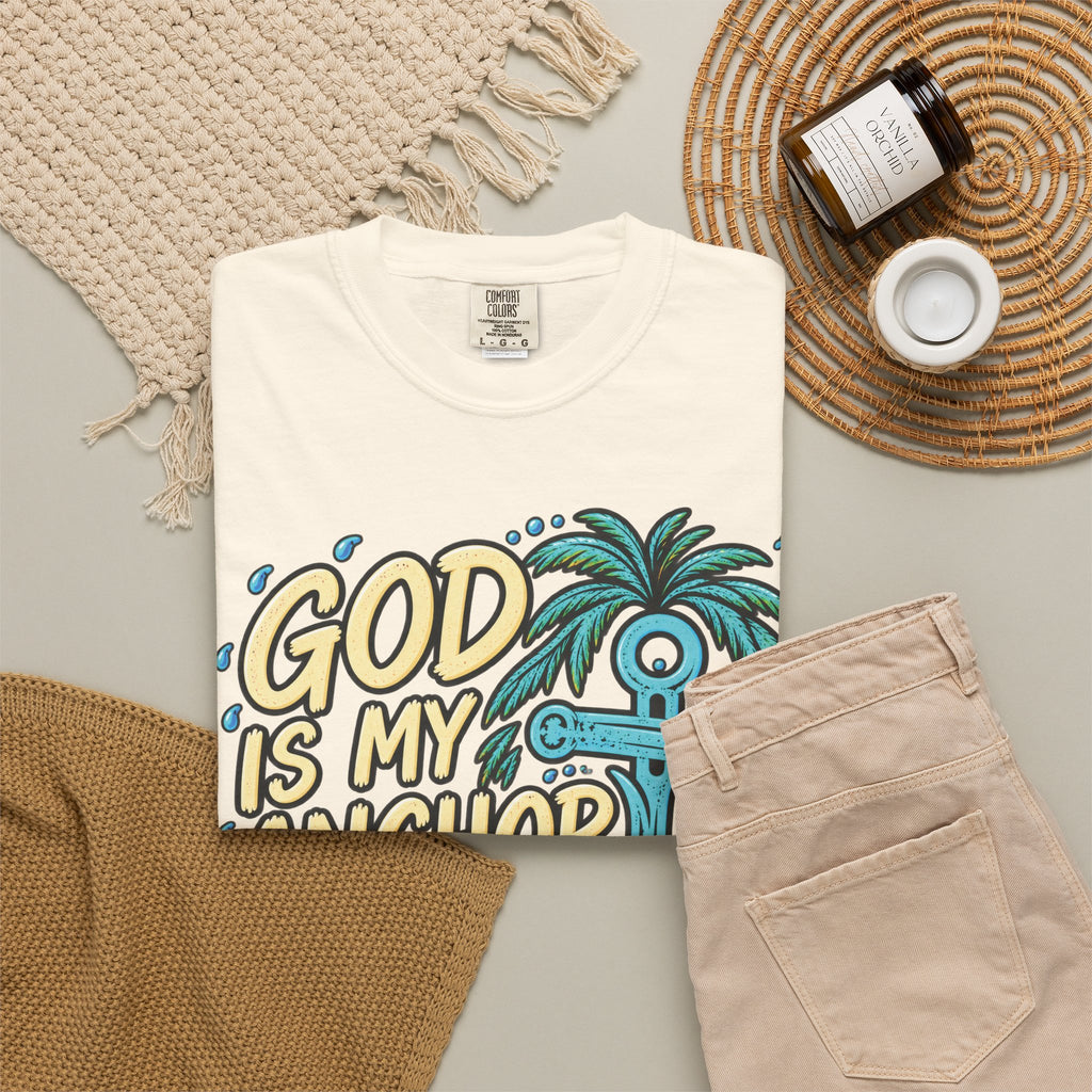 God Is My Anchor Christian T-Shirt | Hebrews 6:19 | Pray & Bloom