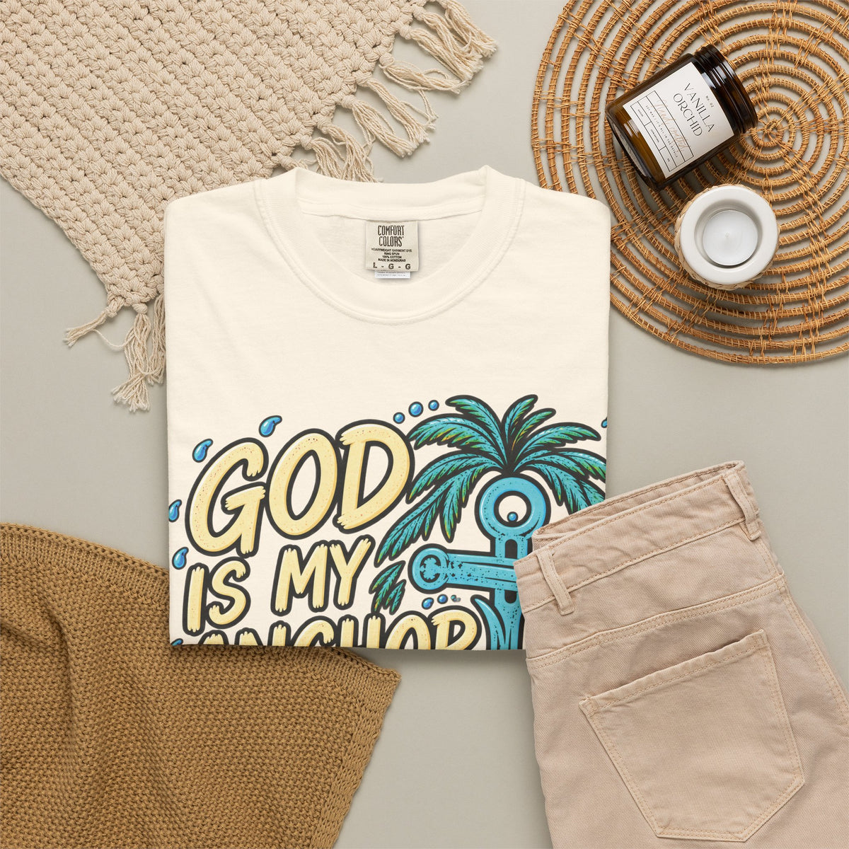 God Is My Anchor Christian T-Shirt | Hebrews 6:19 | Pray & Bloom