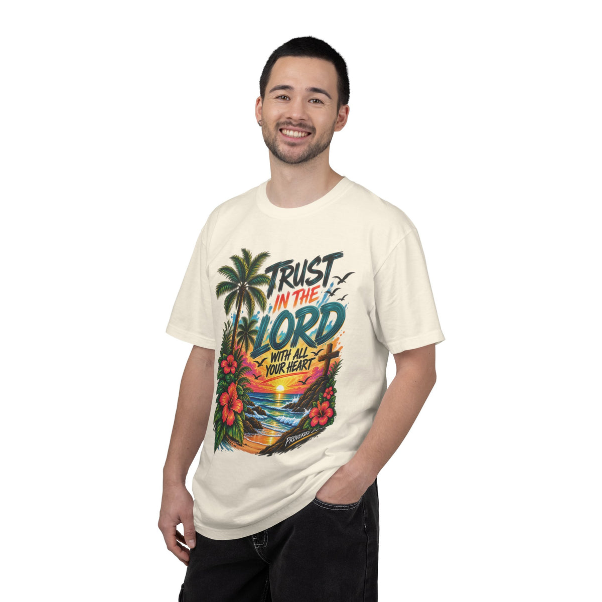 He Will Make Your Paths Straight Christian T-Shirt | Proverbs 3:5–6 | Pray & Bloom