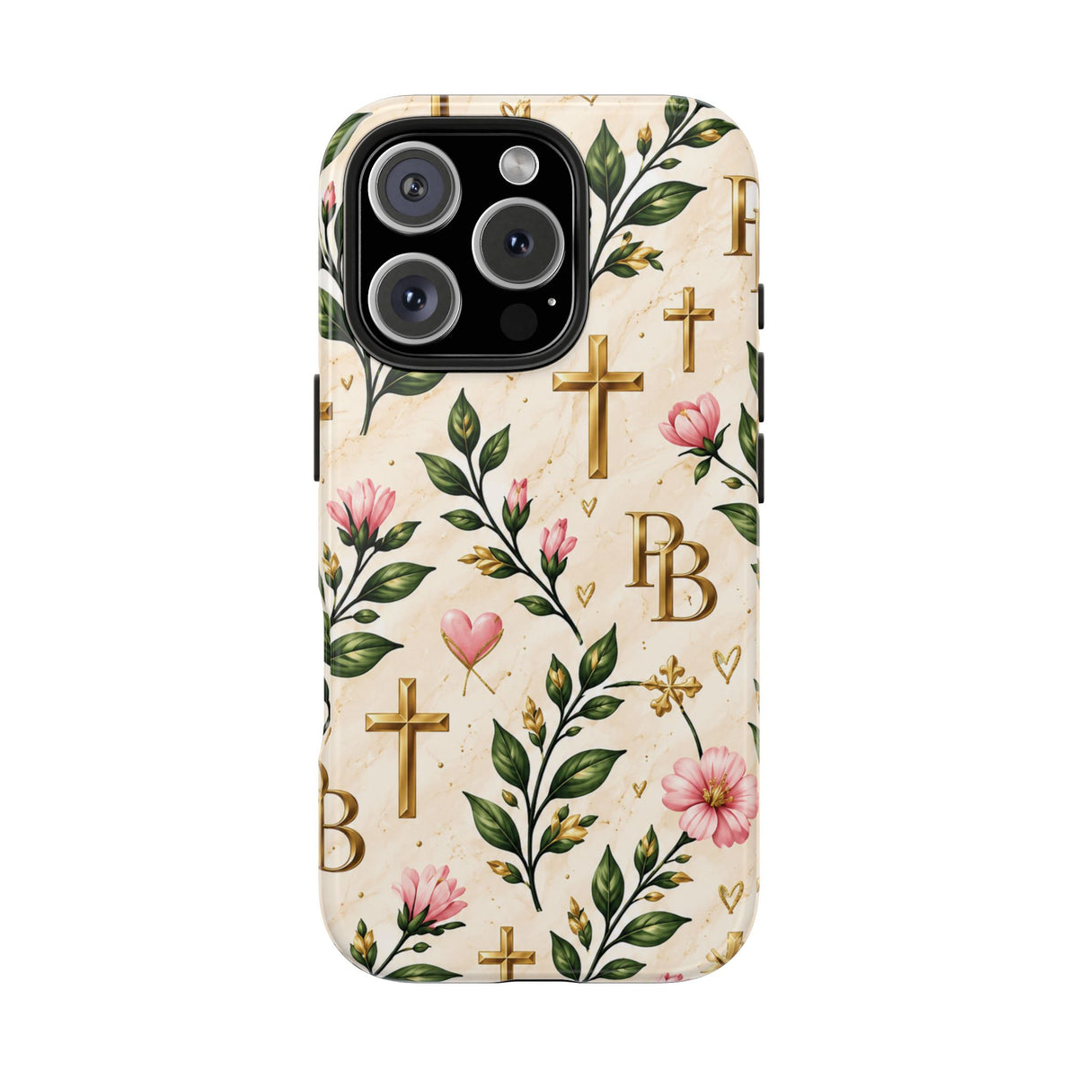 Pray & Bloom Christian Tough Phone Case | Floral Cross Faith Case