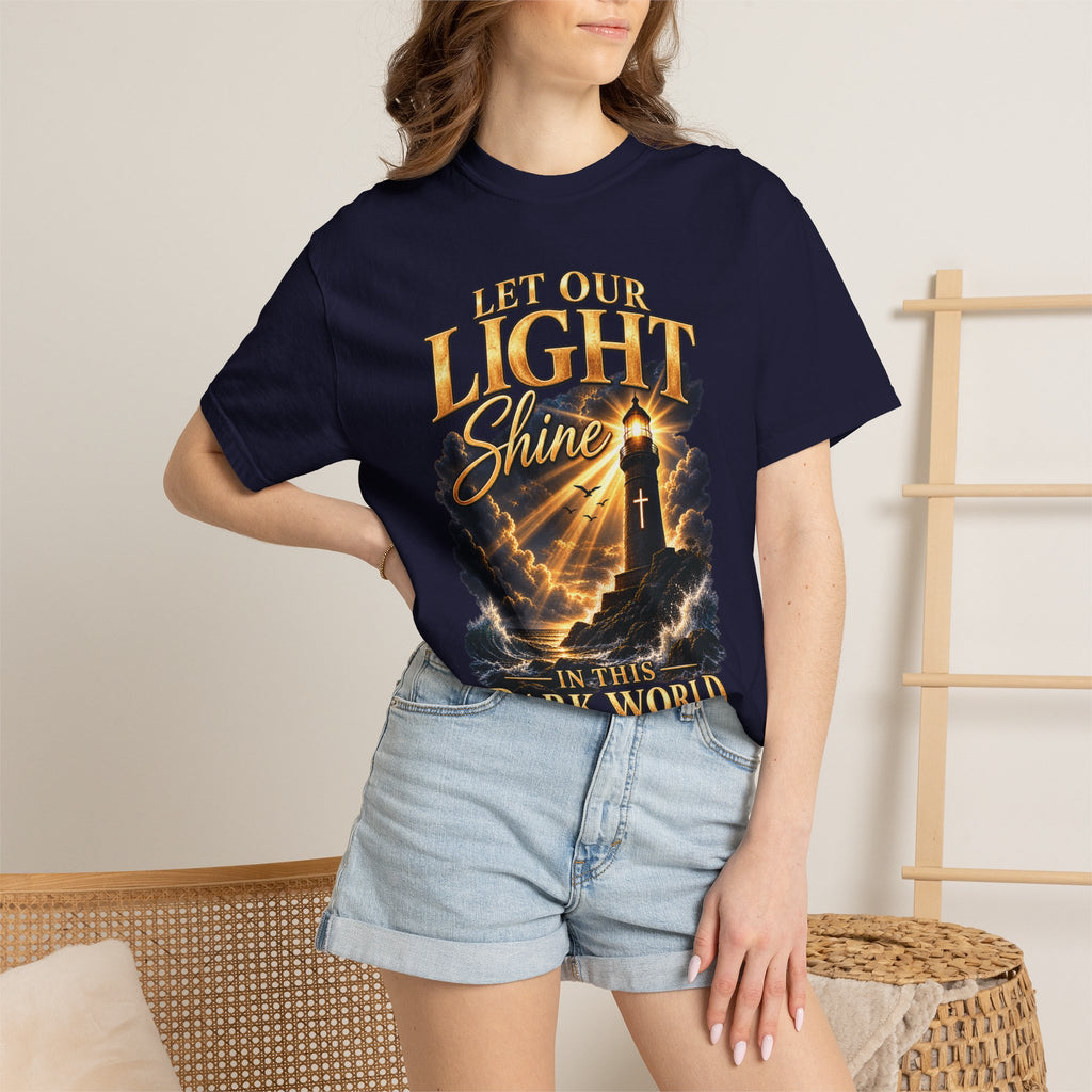 Let Your Light Shine Christian T-Shirt | Matthew 5:16 Faith Tee | Pray & Bloom