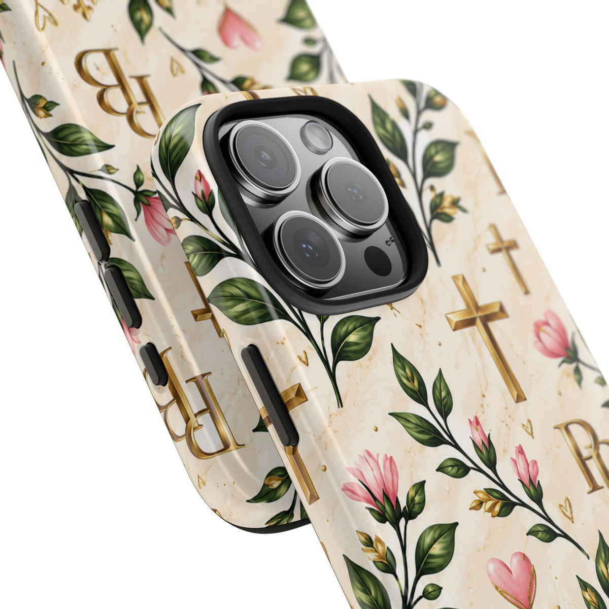Pray & Bloom Christian Tough Phone Case | Floral Cross Faith Case