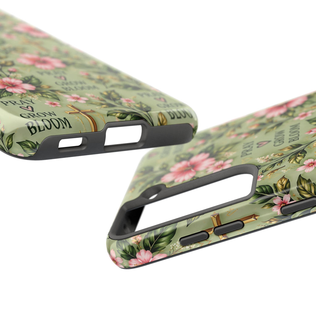 Pray Grow Bloom Christian Phone Case | Floral Faith Case | Pray & Bloom