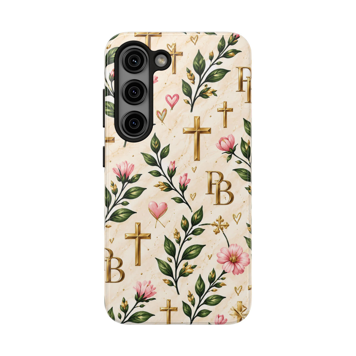 Pray & Bloom Christian Tough Phone Case | Floral Cross Faith Case