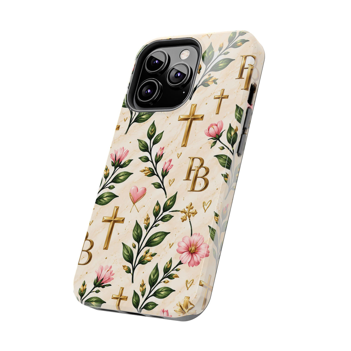 Pray & Bloom Christian Tough Phone Case | Floral Cross Faith Case