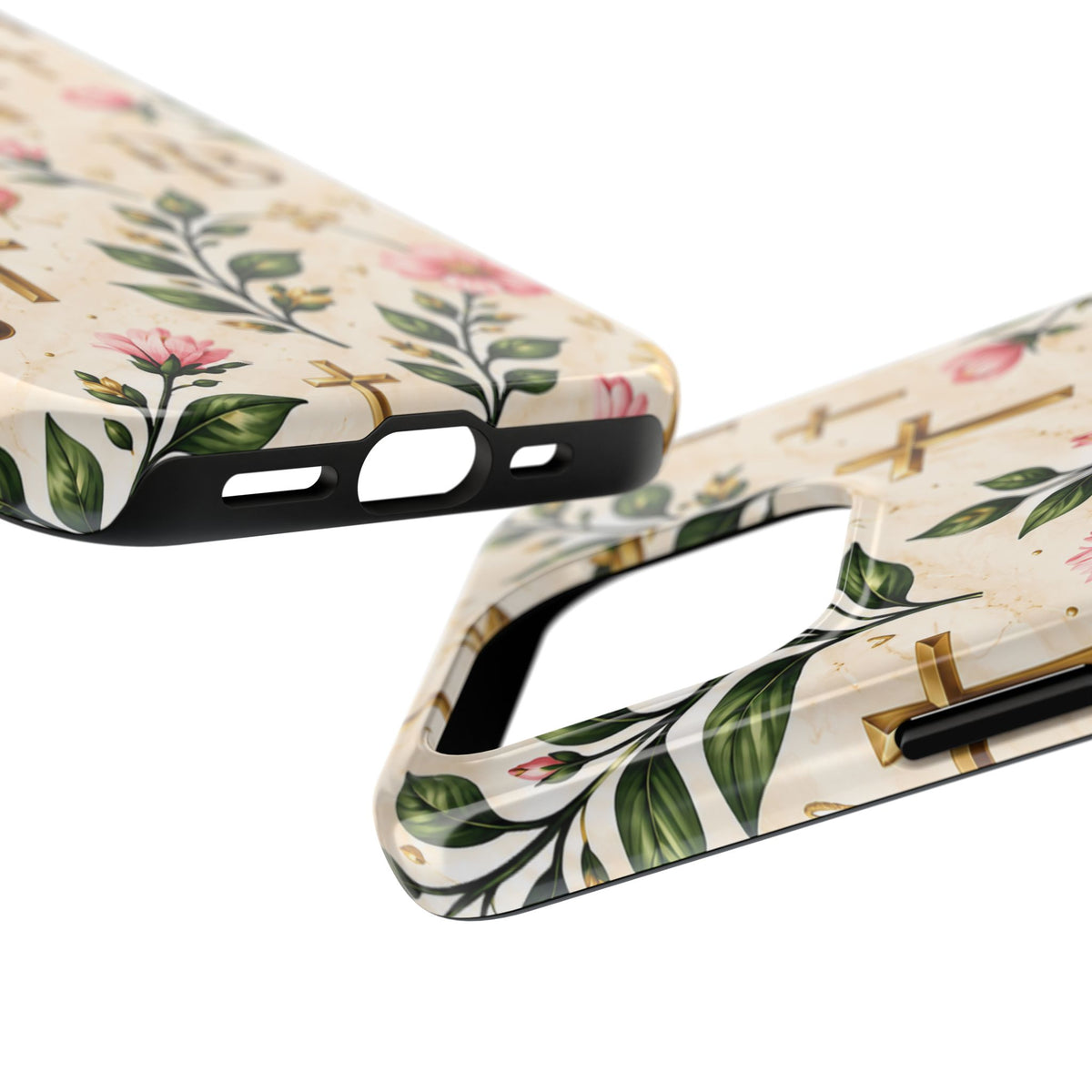 Pray & Bloom Christian Tough Phone Case | Floral Cross Faith Case