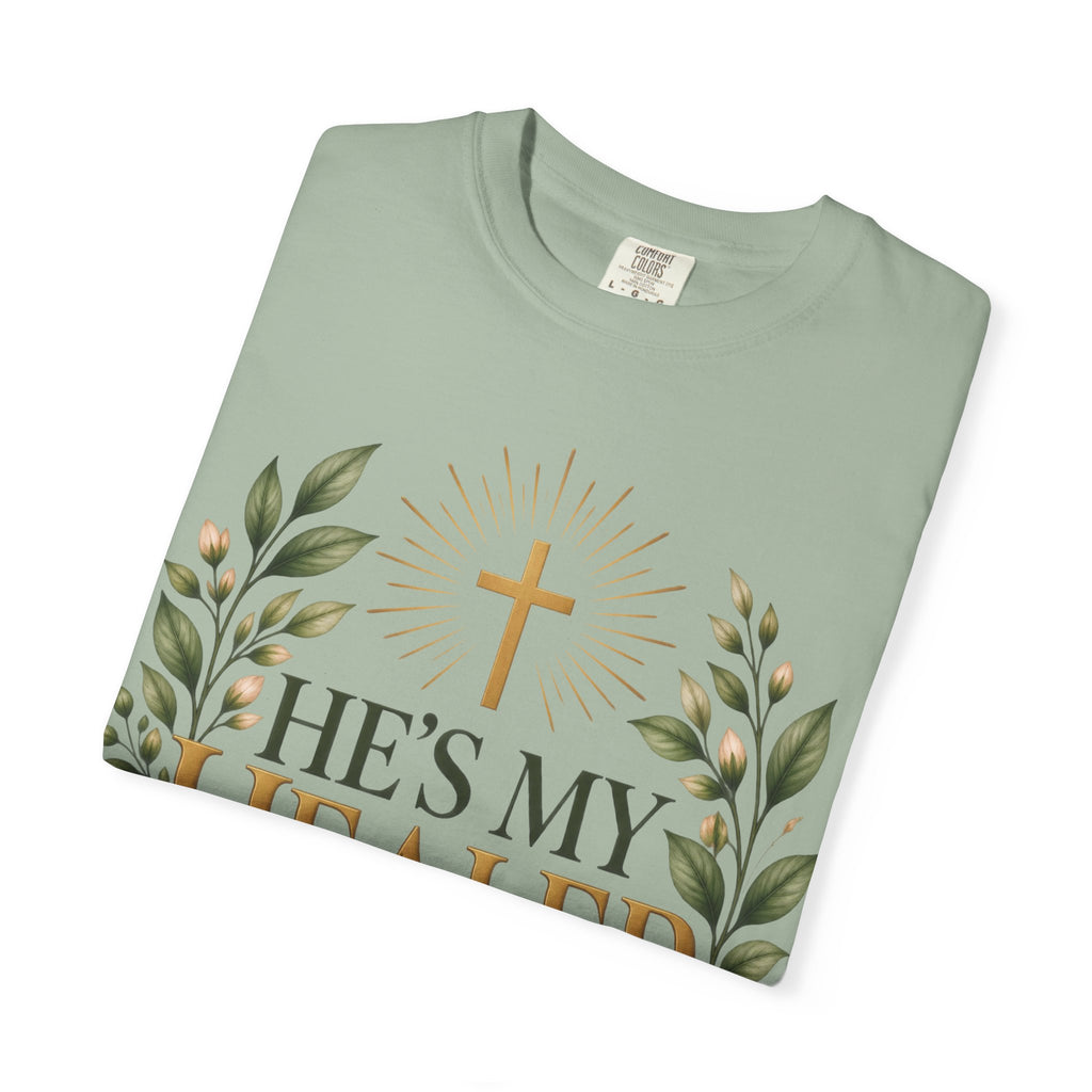 He’s My Healer Christian T-Shirt | Isaiah 53:5 | Pray & Bloom