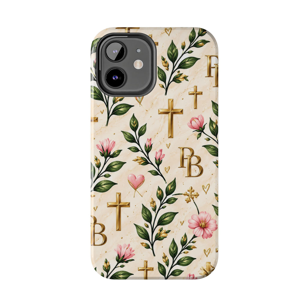 Pray & Bloom Christian Tough Phone Case | Floral Cross Faith Case