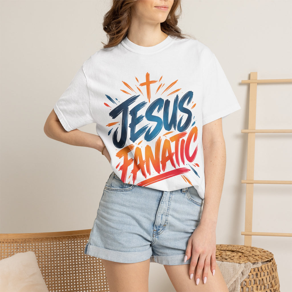 Jesus Fanatic Christian T-Shirt | Bold Colorful Faith Tee | Pray & Bloom