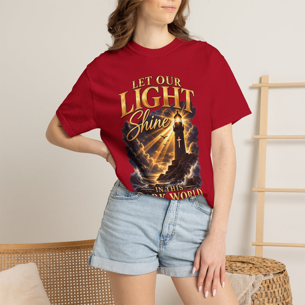 Let Your Light Shine Christian T-Shirt | Matthew 5:16 Faith Tee | Pray & Bloom