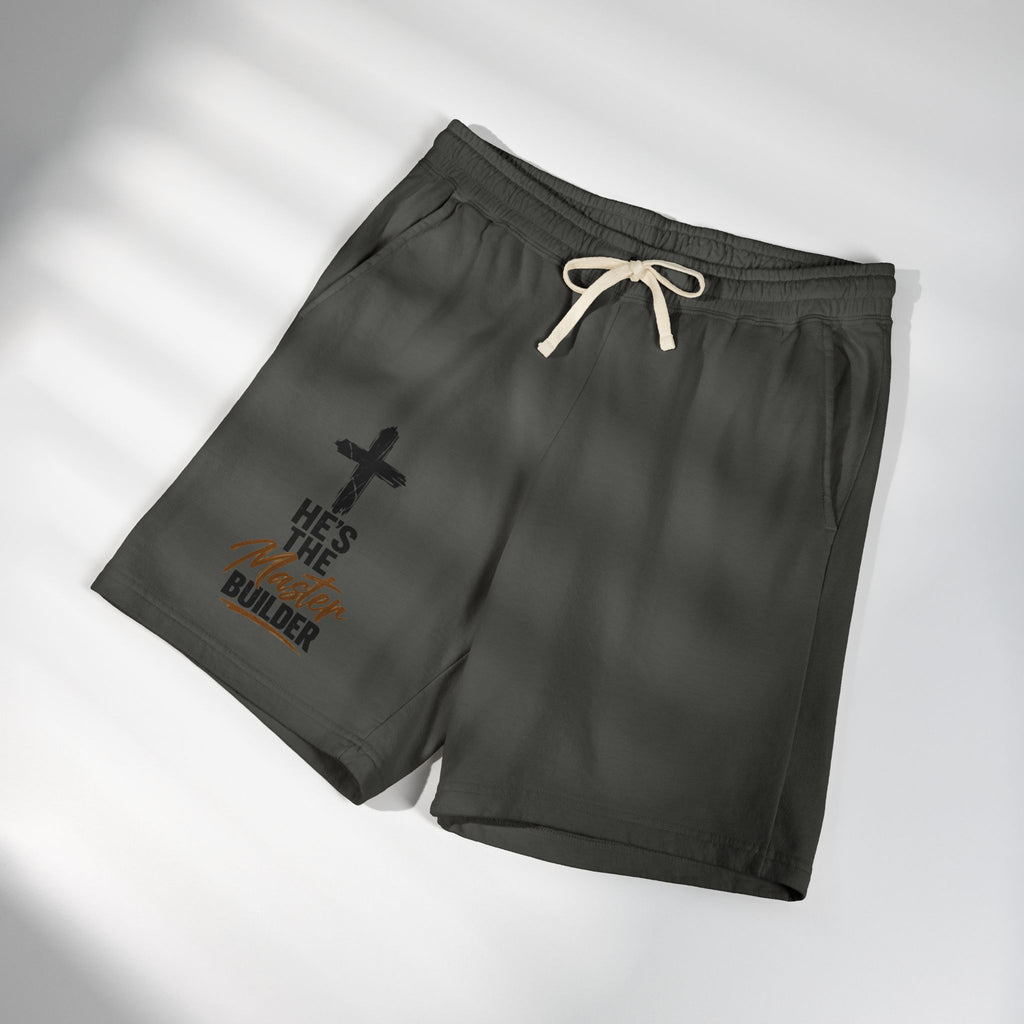 He’s the Master Builder Christian Sweat Shorts | Pray & Bloom