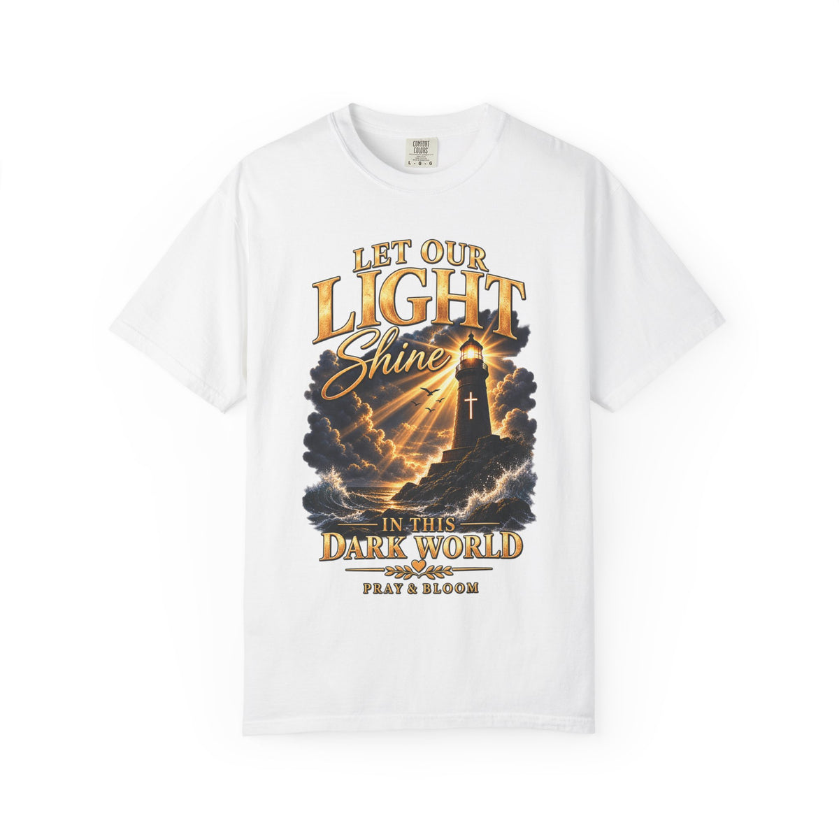 Let Your Light Shine Christian T-Shirt | Matthew 5:16 Faith Tee | Pray & Bloom