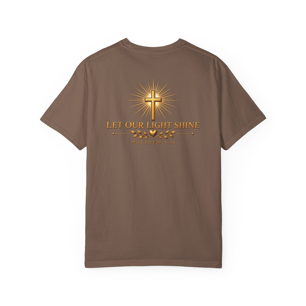 Let Your Light Shine Christian T-Shirt | Matthew 5:16 Faith Tee | Pray & Bloom
