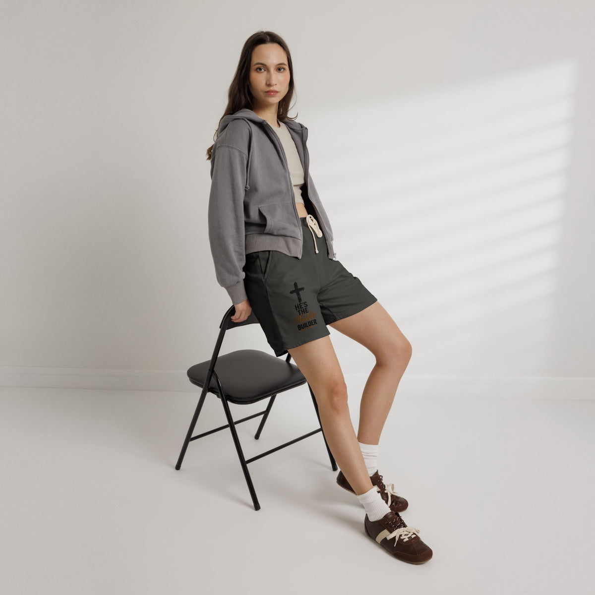 He’s the Master Builder Christian Sweat Shorts | Pray & Bloom