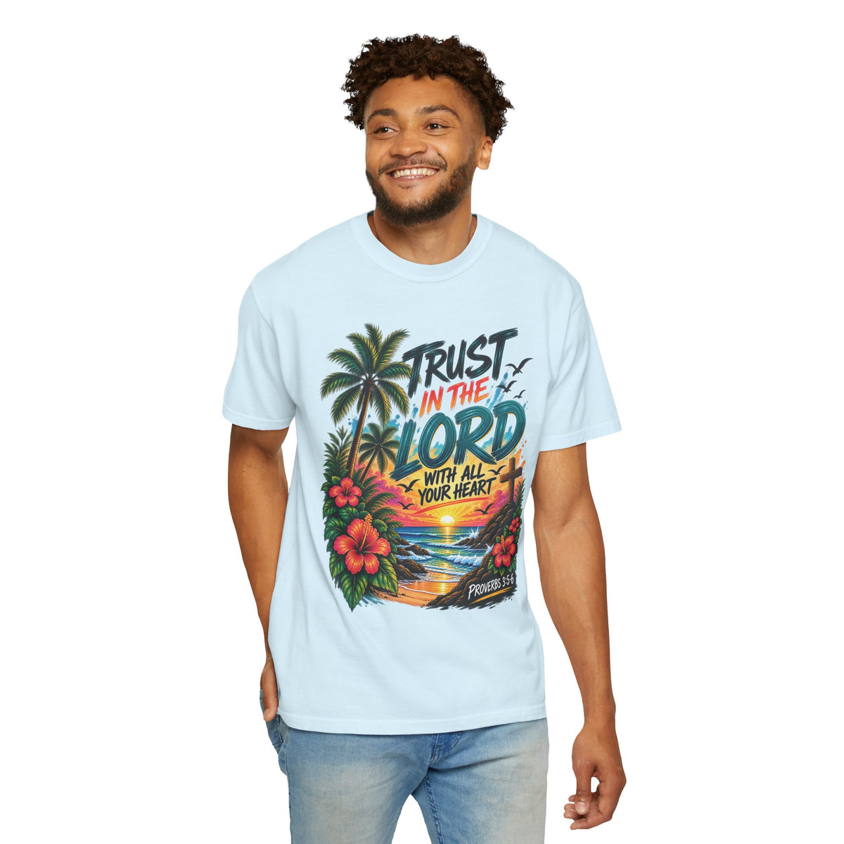 He Will Make Your Paths Straight Christian T-Shirt | Proverbs 3:5–6 | Pray & Bloom