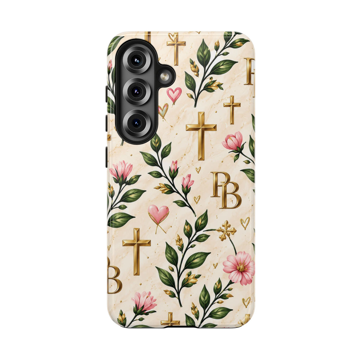 Pray & Bloom Christian Tough Phone Case | Floral Cross Faith Case