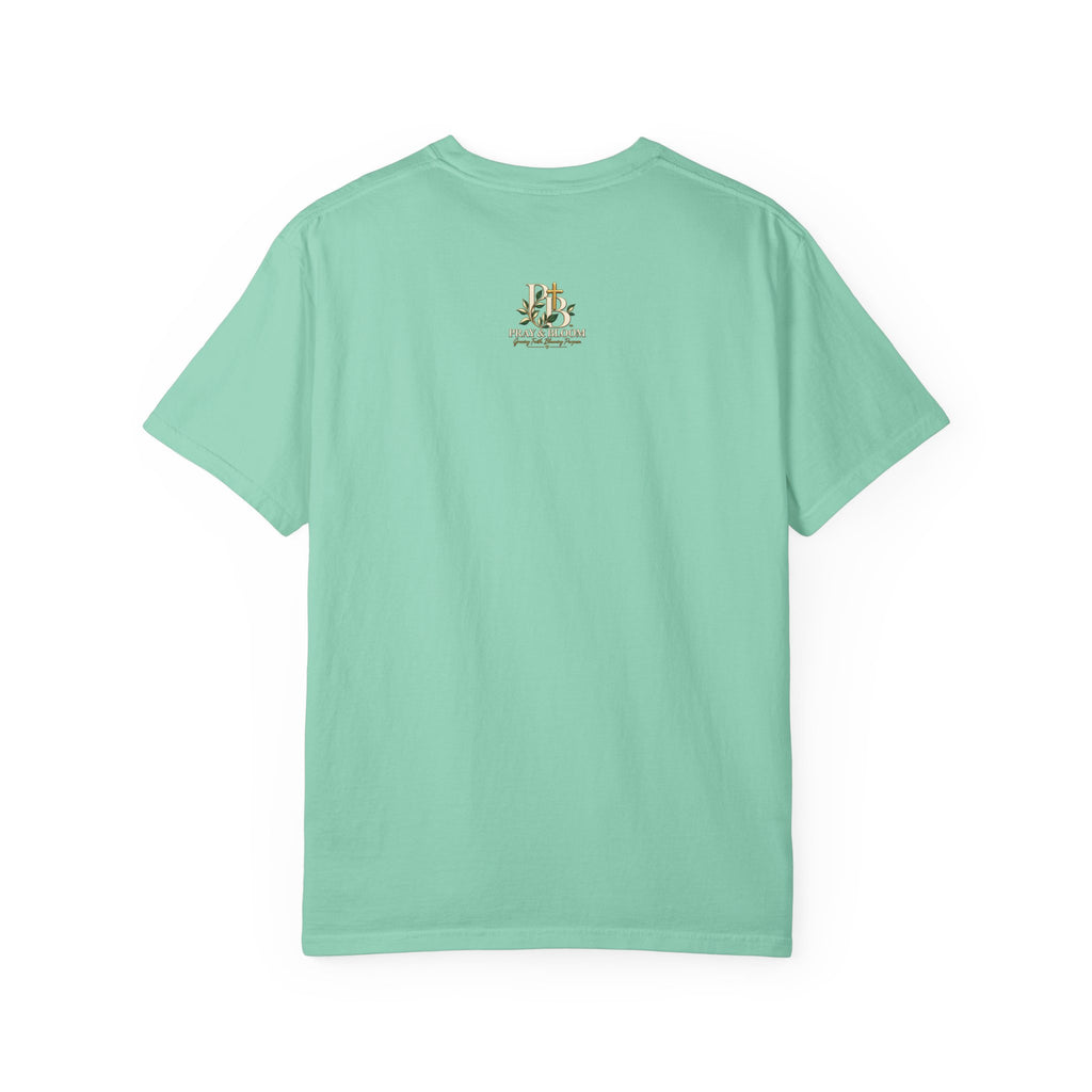 We Were Made in Heaven Christian T-Shirt | Faith-Based Cross & Floral Tee | Pray & Bloom