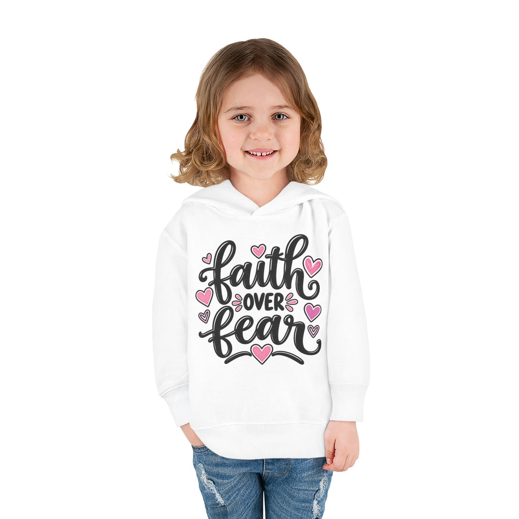 Faith Over Fear Kids Hoodie | Christian Toddler Pullover | Pray & Bloom