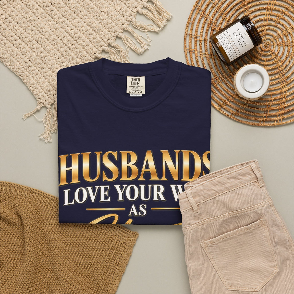Husbands Love Your Wife as Christ Loved the Church Christian T-Shirt | Ephesians 5:25 | Pray & Bloom