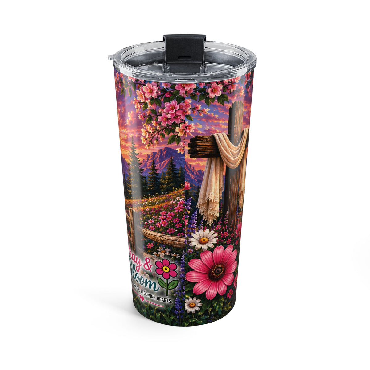 Walk by Faith, Not by Sight Christian Tumbler | 2 Corinthians 5:7 | Pray & Bloom