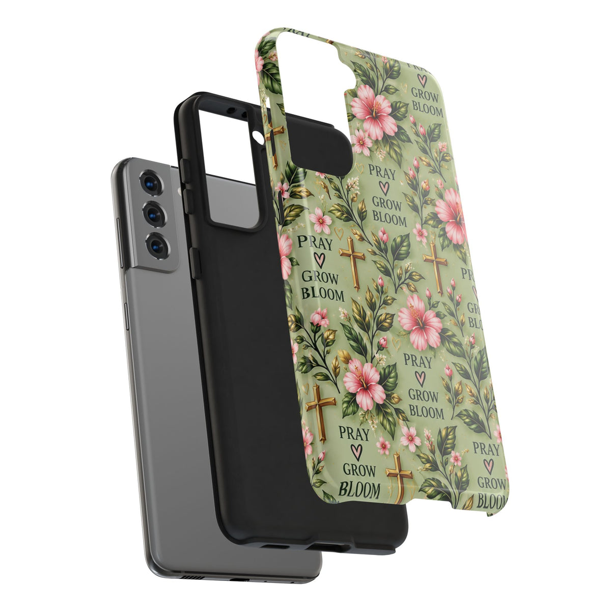 Pray Grow Bloom Christian Phone Case | Floral Faith Case | Pray & Bloom