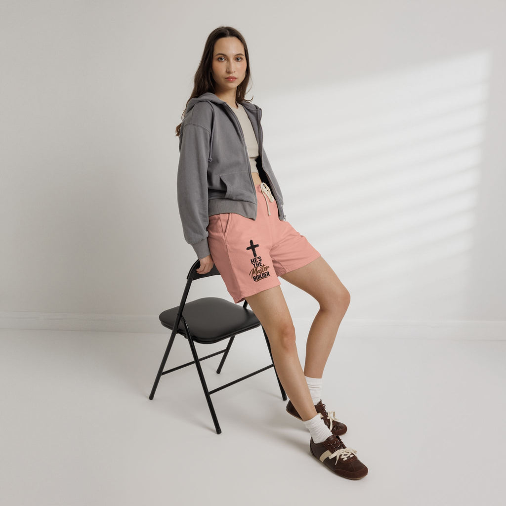 He’s the Master Builder Christian Sweat Shorts | Pray & Bloom