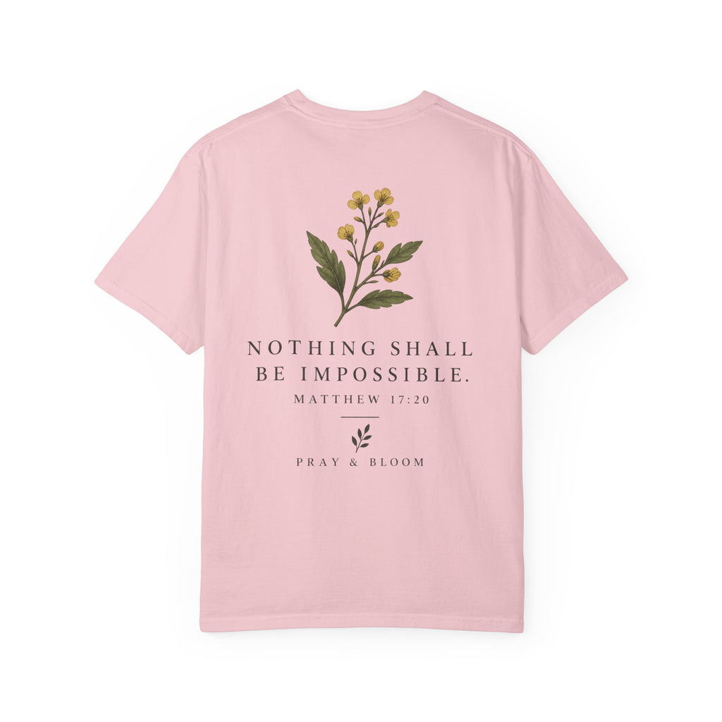 Faith as a Mustard Seed Christian T-Shirt | Matthew 17:20 | Pray & Bloom