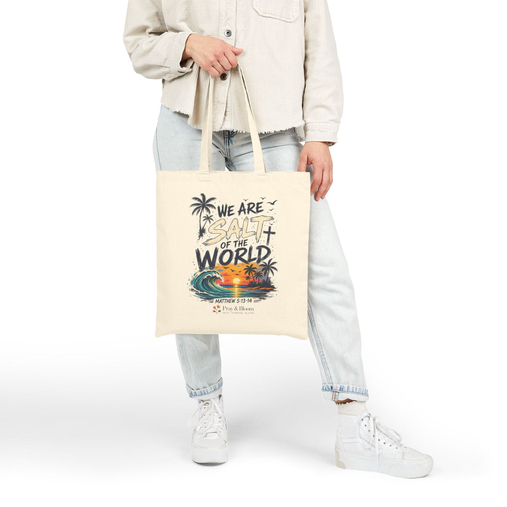 Salt of the World Christian Tote Bag | Matthew 5:13–14 Faith Bag | Pray & Bloom