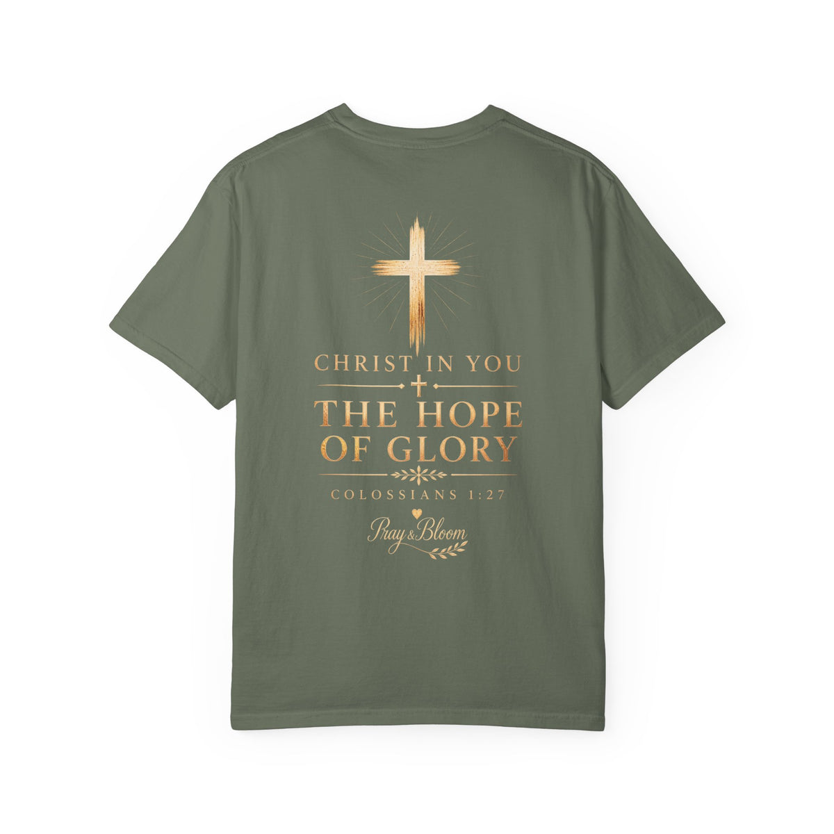 The Mystery - Hidden in Christ Revealed by Faith | Colossians 2:2-3 Christian T- Shirt | Pray & Bloom