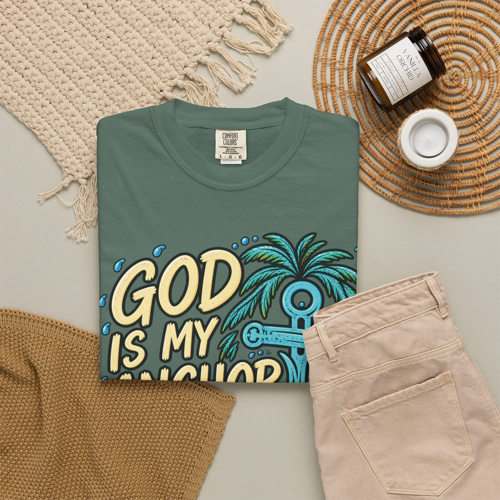 God Is My Anchor Christian T-Shirt | Hebrews 6:19 | Pray & Bloom