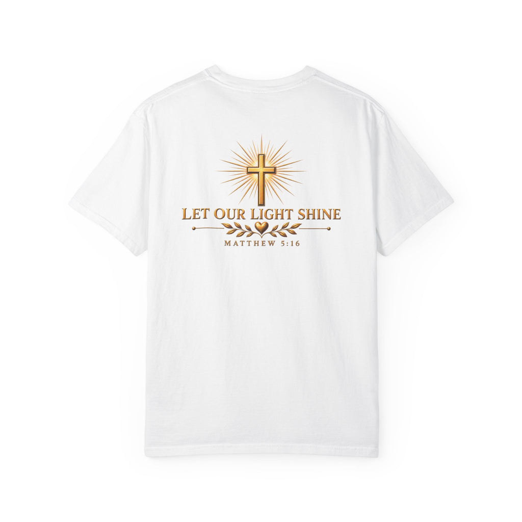 Let Your Light Shine Christian T-Shirt | Matthew 5:16 Faith Tee | Pray & Bloom
