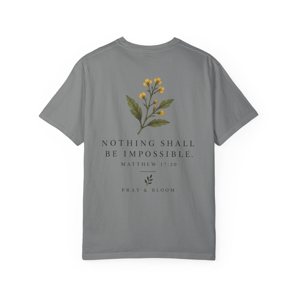 Faith as a Mustard Seed Christian T-Shirt | Matthew 17:20 | Pray & Bloom