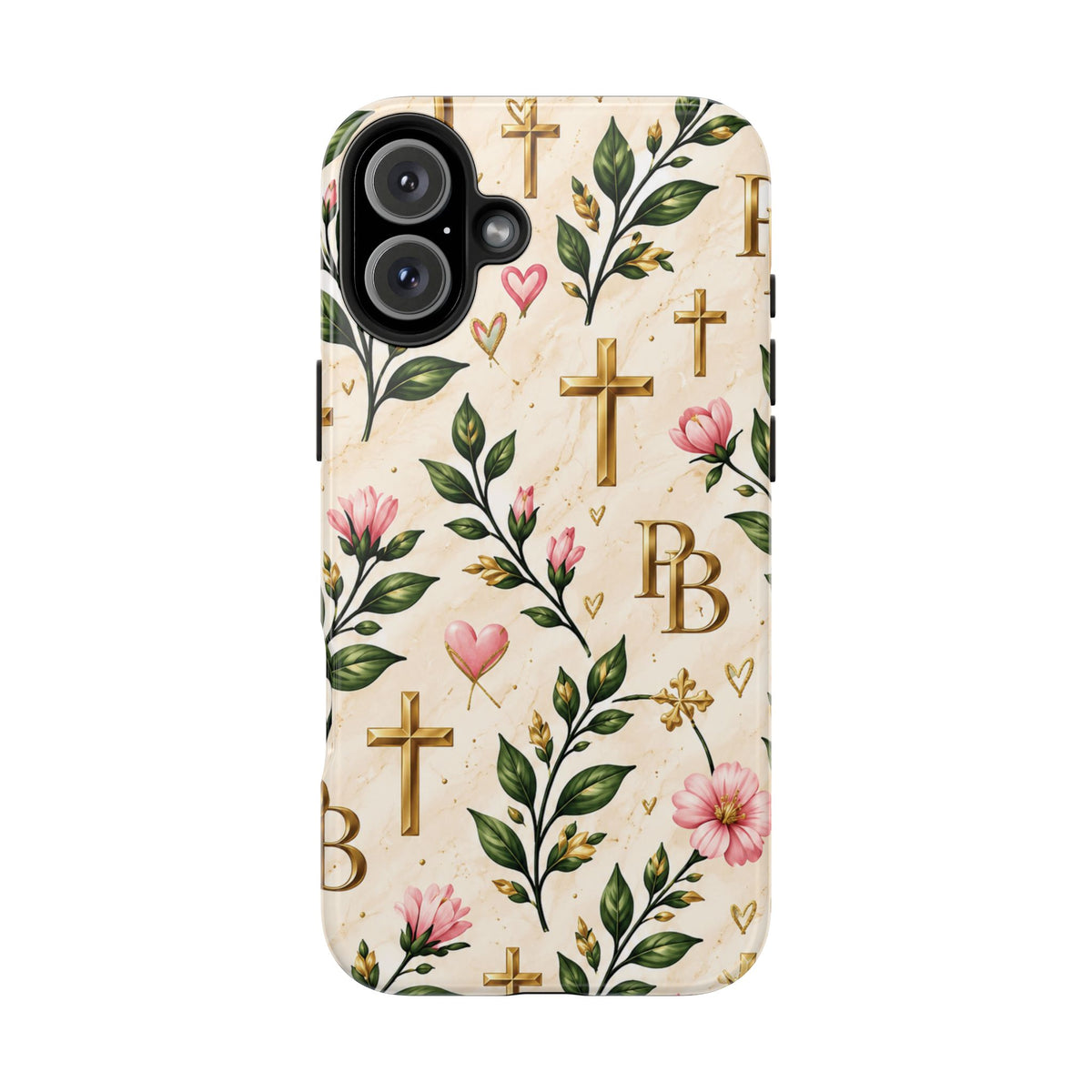 Pray & Bloom Christian Tough Phone Case | Floral Cross Faith Case