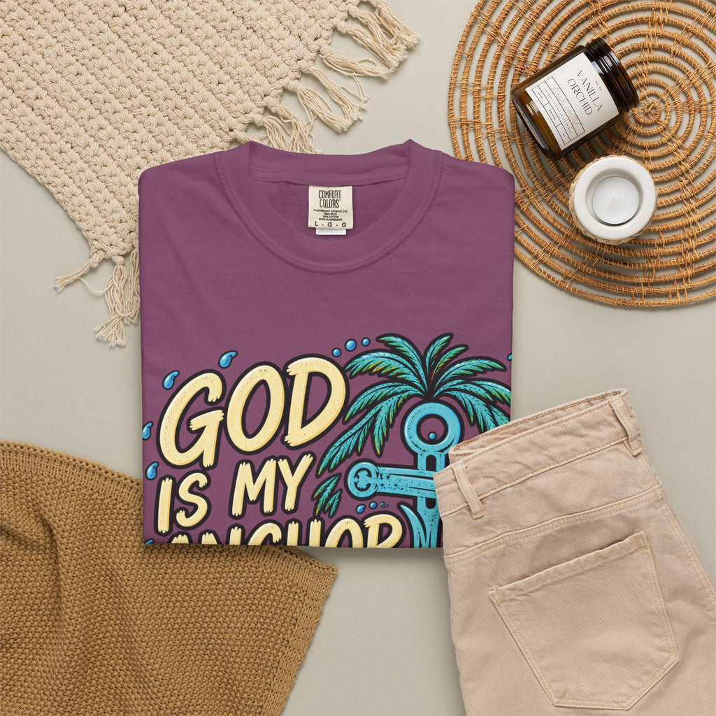 God Is My Anchor Christian T-Shirt | Hebrews 6:19 | Pray & Bloom