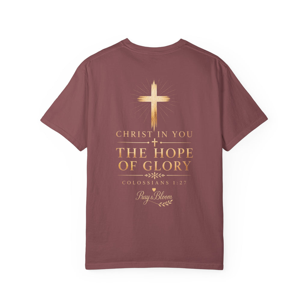 The Mystery - Hidden in Christ Revealed by Faith | Colossians 2:2-3 Christian T- Shirt | Pray & Bloom