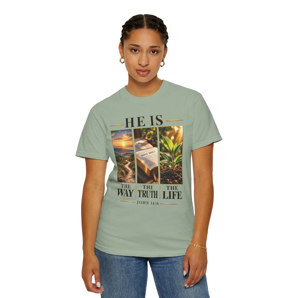 He Is the Way The Truth and The Life Christian T-Shirt | John 14:6 Faith Based Tee | Pray & Bloom