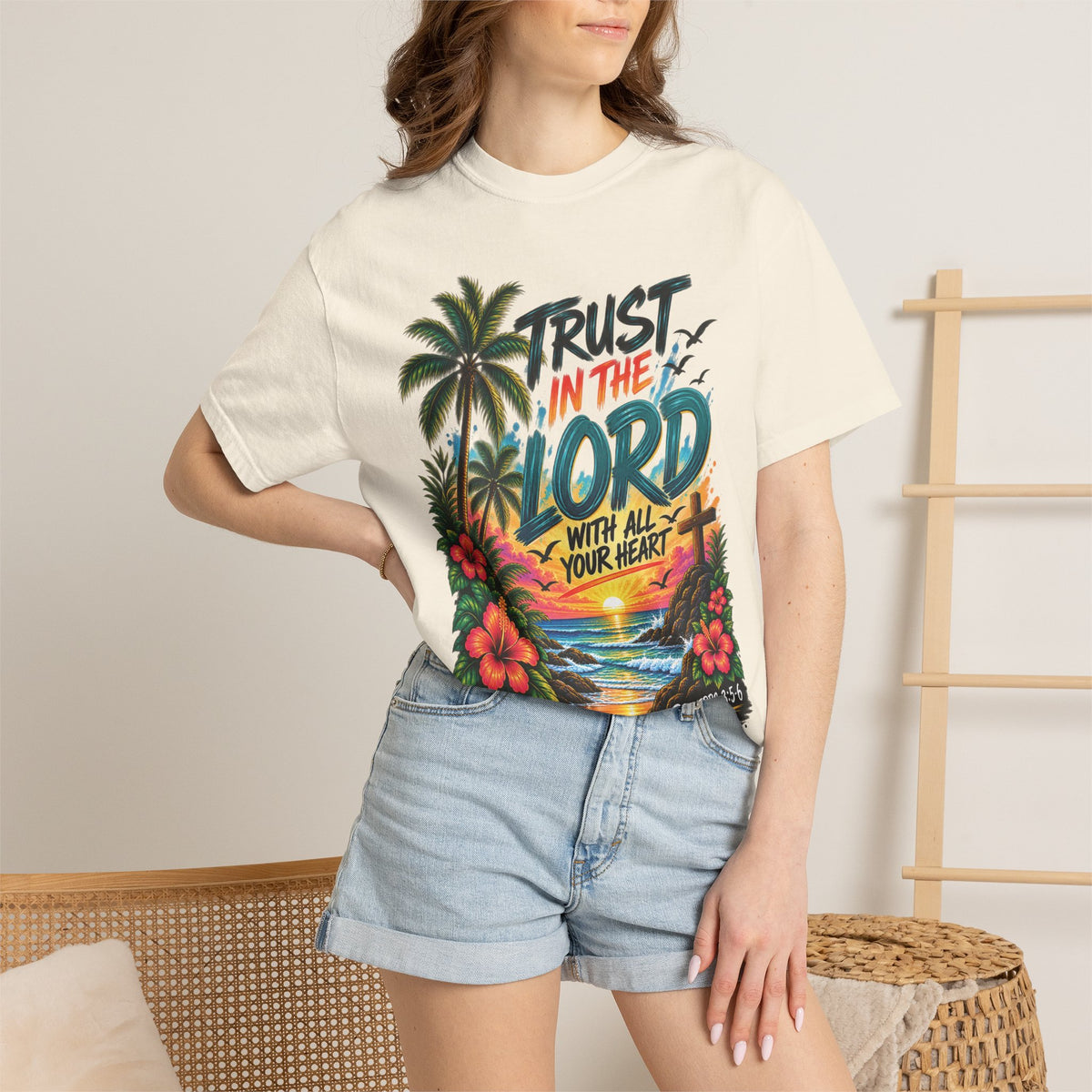 He Will Make Your Paths Straight Christian T-Shirt | Proverbs 3:5–6 | Pray & Bloom