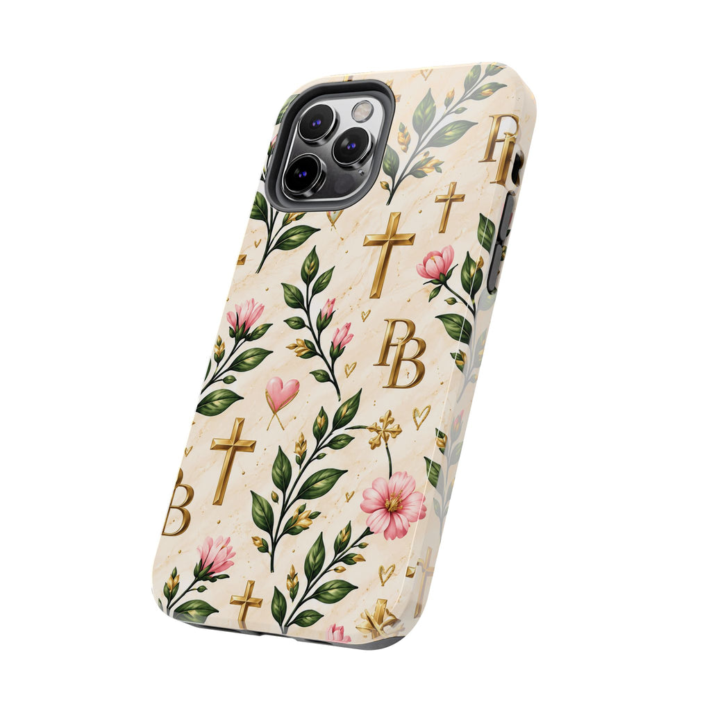 Pray & Bloom Christian Tough Phone Case | Floral Cross Faith Case