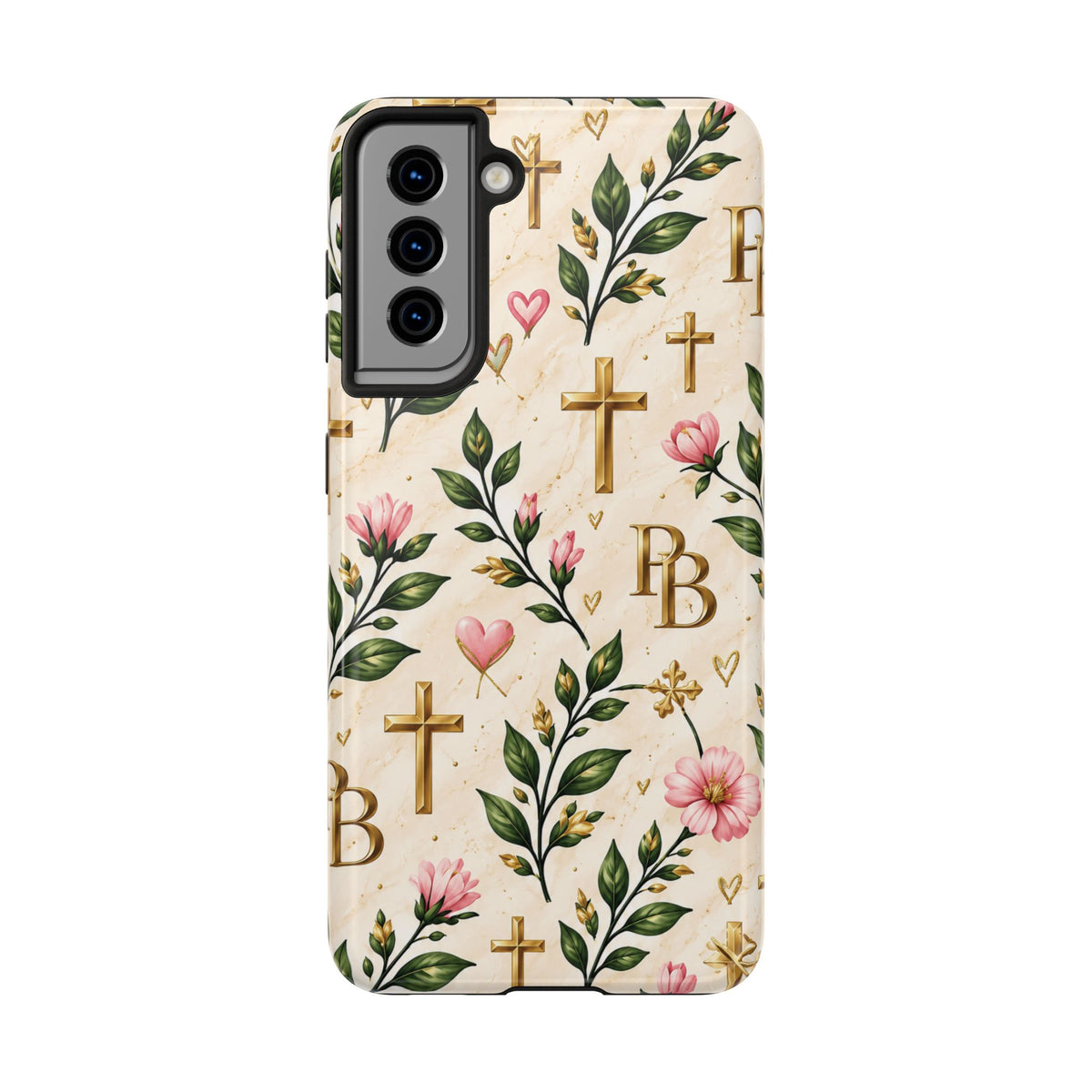 Pray & Bloom Christian Tough Phone Case | Floral Cross Faith Case