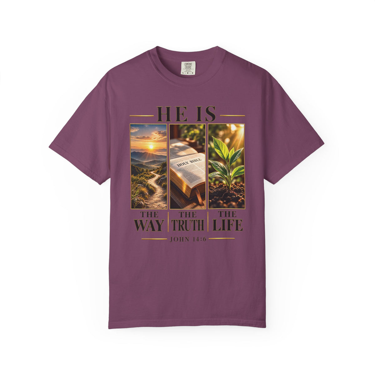 He Is the Way The Truth and The Life Christian T-Shirt | John 14:6 Faith Based Tee | Pray & Bloom