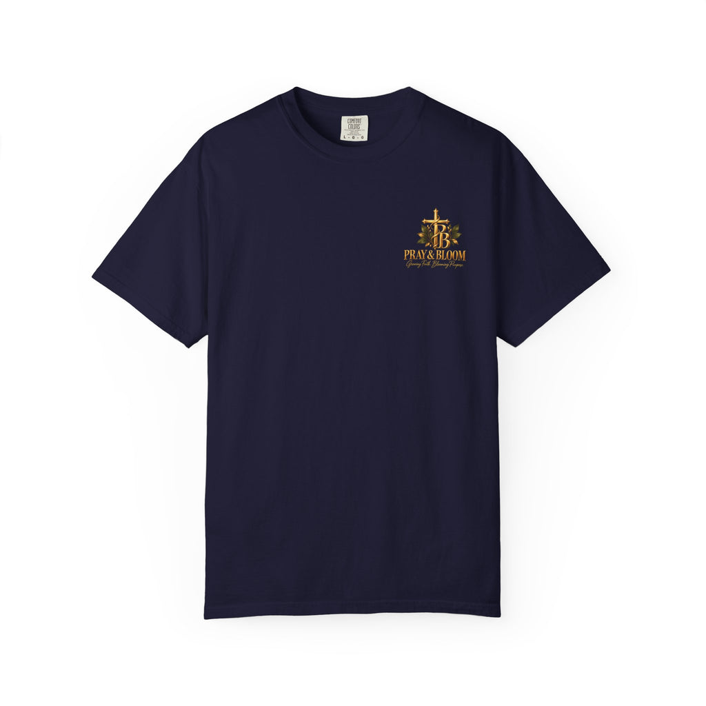 Run With Patience Christian T-Shirt | Hebrews 12:1 Endurance Faith Tee | Pray & Bloom