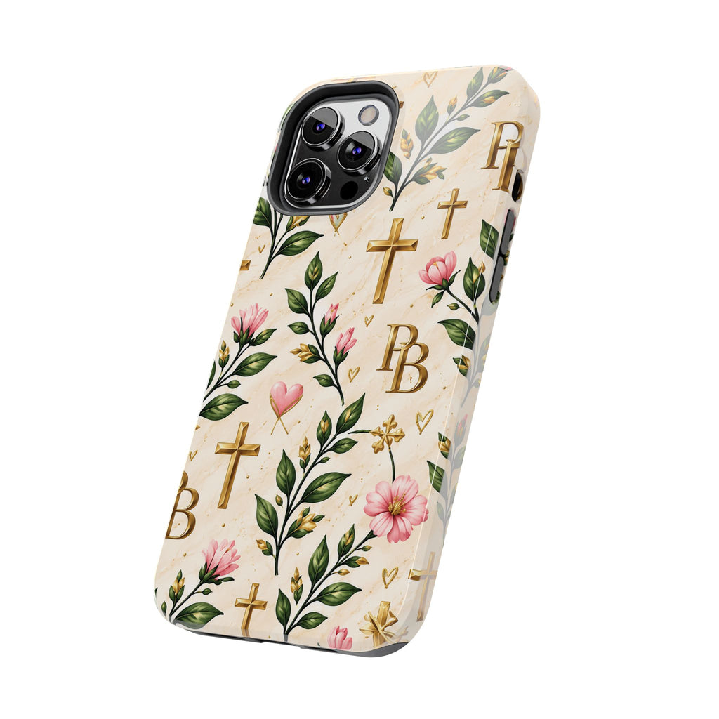 Pray & Bloom Christian Tough Phone Case | Floral Cross Faith Case
