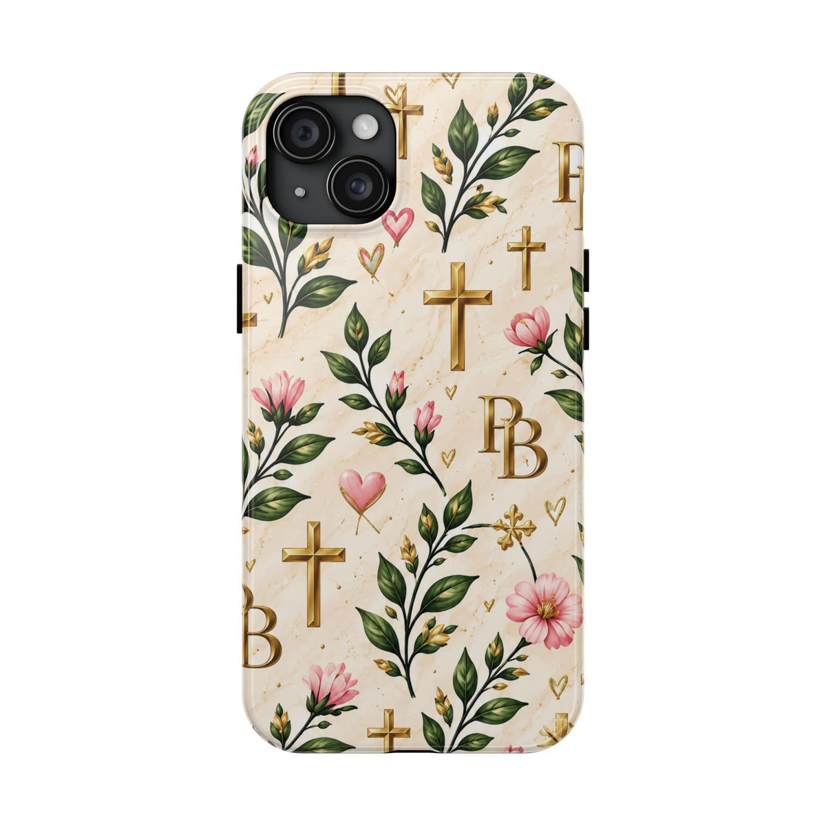 Pray & Bloom Christian Tough Phone Case | Floral Cross Faith Case