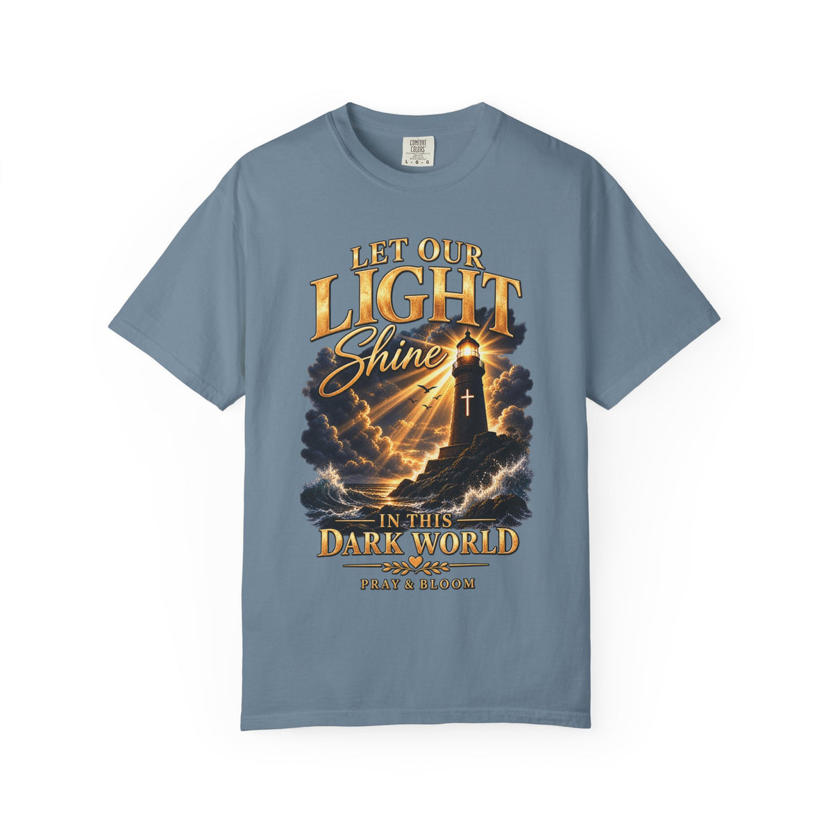 Let Your Light Shine Christian T-Shirt | Matthew 5:16 Faith Tee | Pray & Bloom