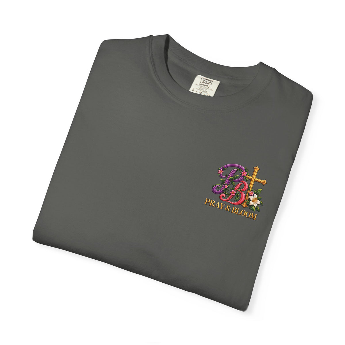 In His Hands Christian T-Shirt | Romans 8:28 Faith Tee | Every Thread Has a Purpose | Pray & Bloom