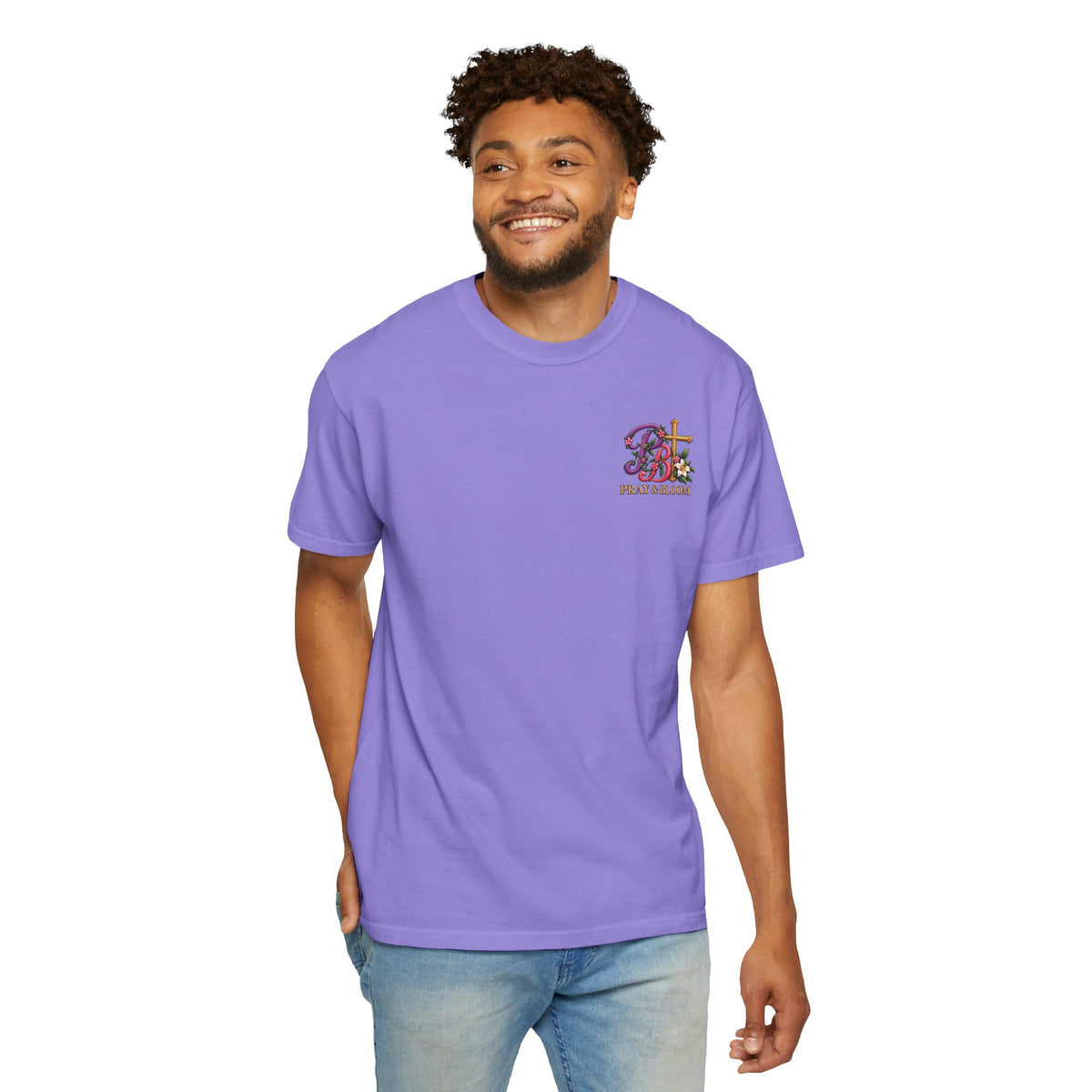 In His Hands Christian T-Shirt | Romans 8:28 Faith Tee | Every Thread Has a Purpose | Pray & Bloom