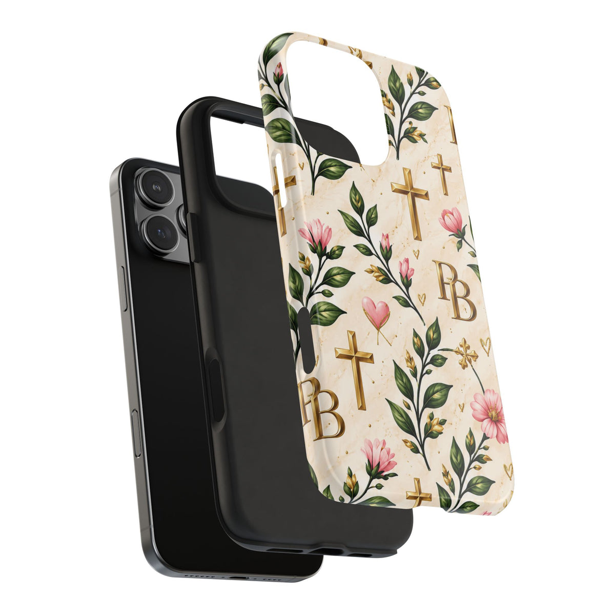 Pray & Bloom Christian Tough Phone Case | Floral Cross Faith Case