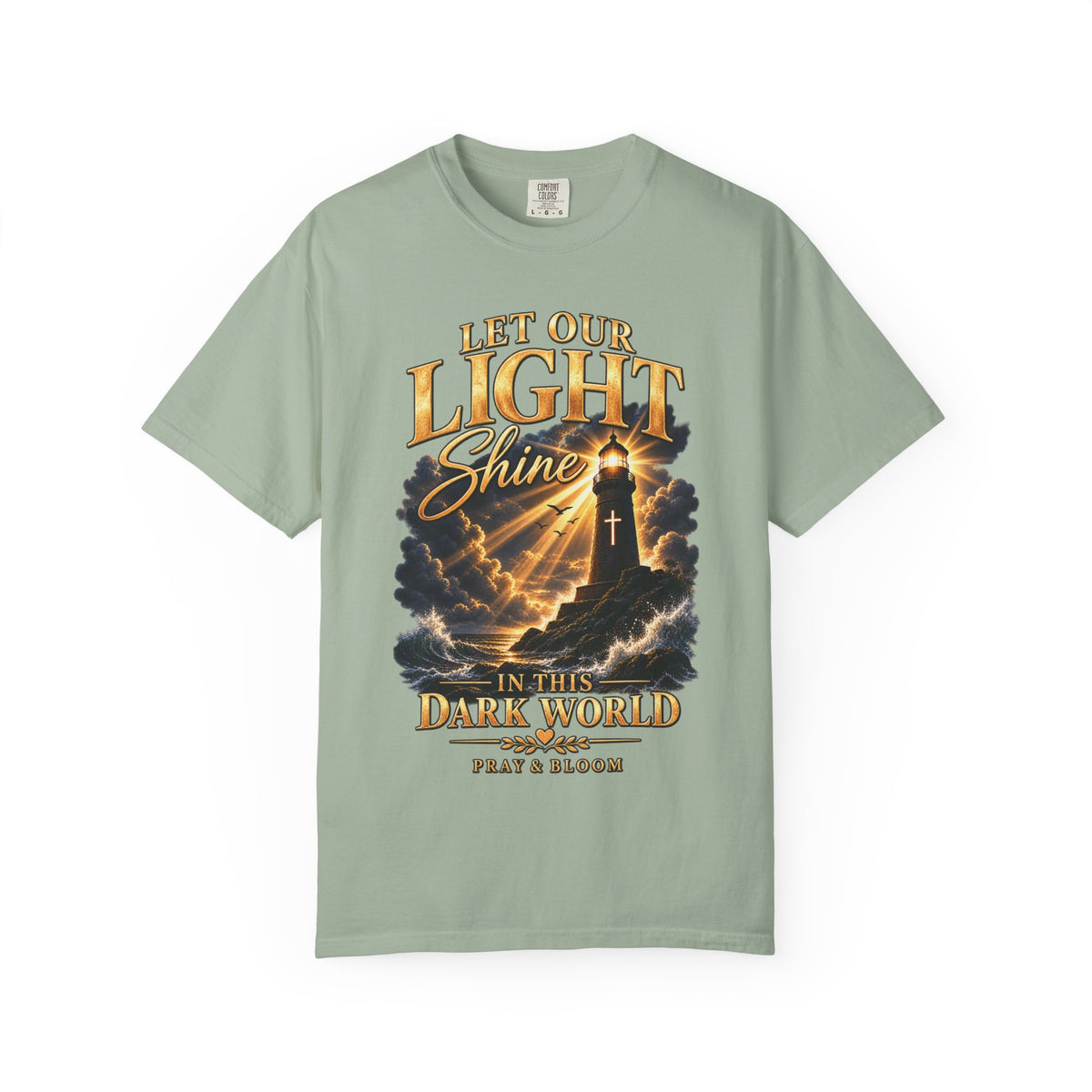 Let Your Light Shine Christian T-Shirt | Matthew 5:16 Faith Tee | Pray & Bloom